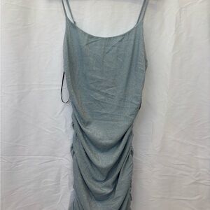 Bodycon Light Blue Ruched Dress NWT size L